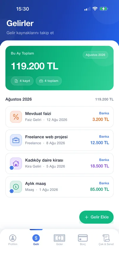 Gelir Takibi